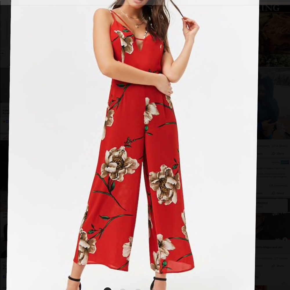 NWT Floral culotte jumpsuit